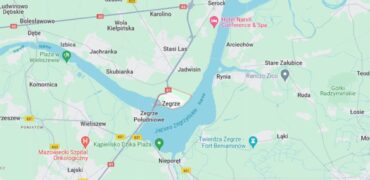 Grunt z linią brzegową jeziora, Zalew Zegrzyński
